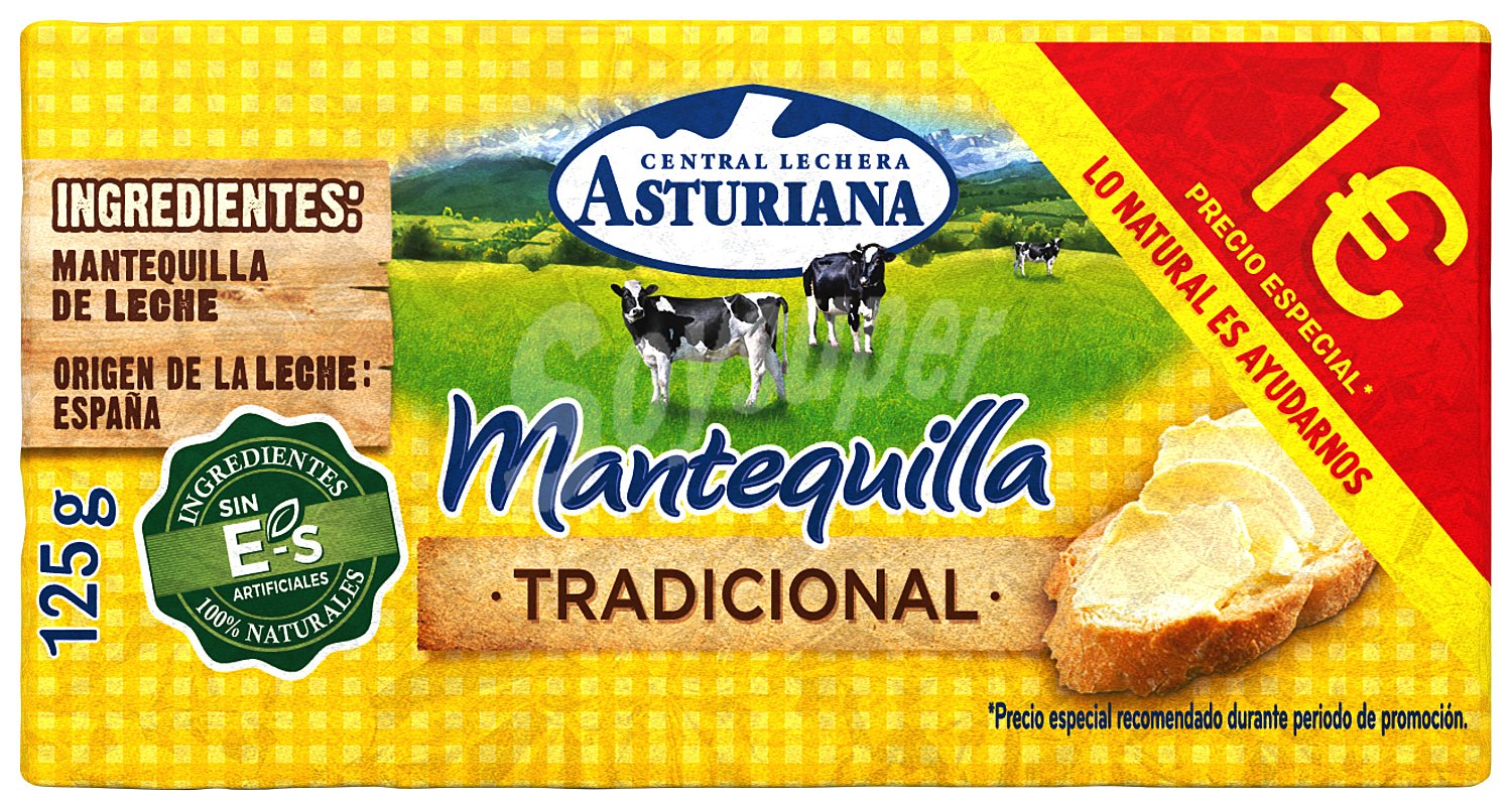 Pastilla de mantequilla tradicional sin sal