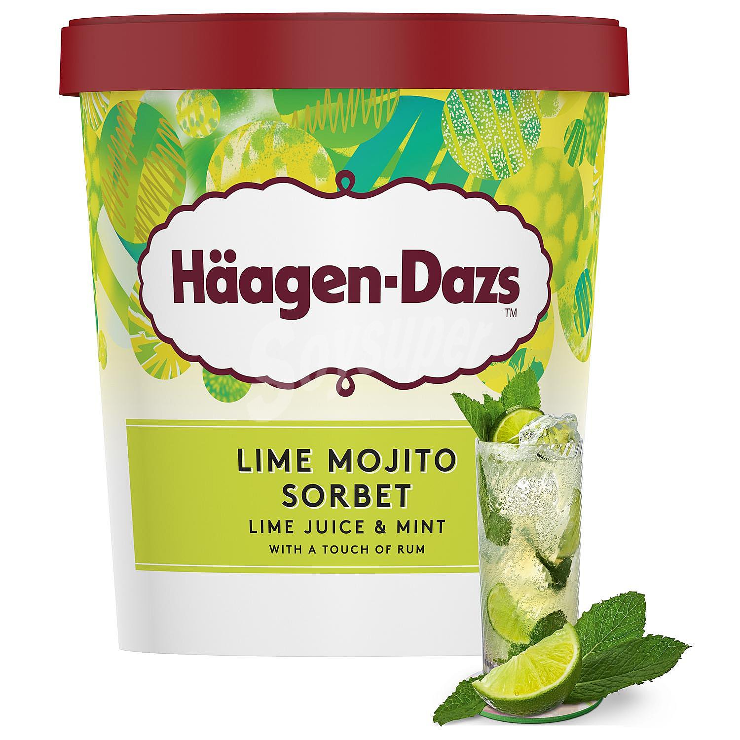 Helado de sorbete de mojito Häagen Dazs sin gluten sin lactosa