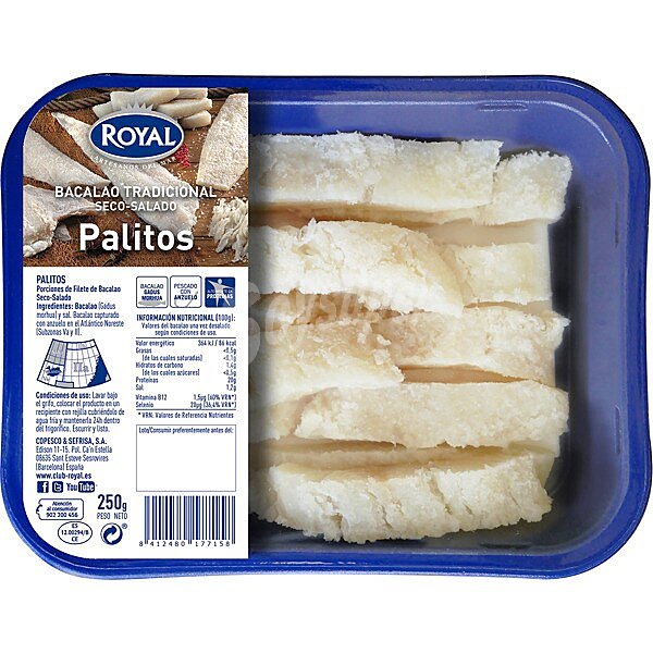 Palitos de bacalao salado