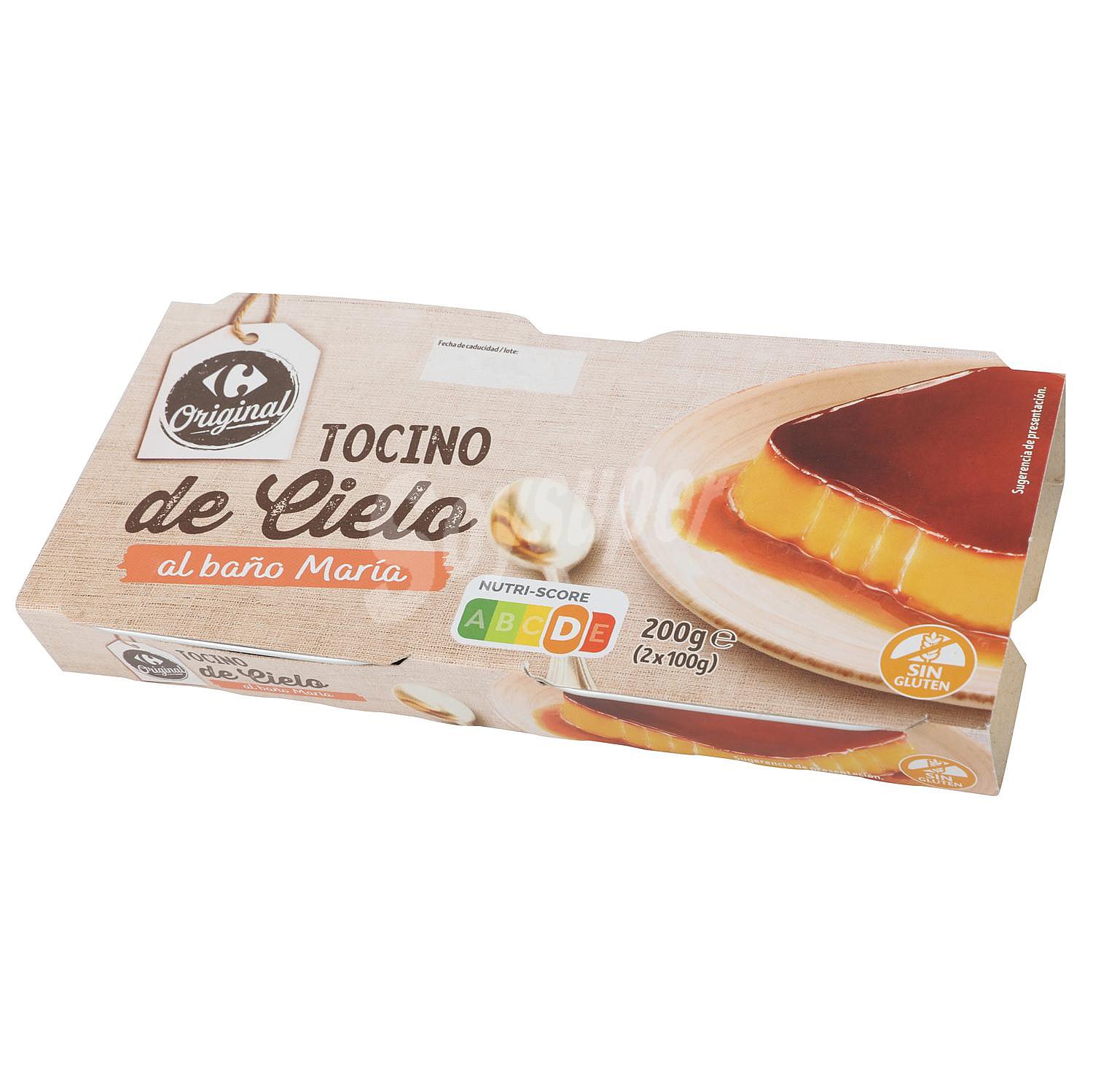 Tocino de cielo al baño Maria Carrefour Original sin gluten