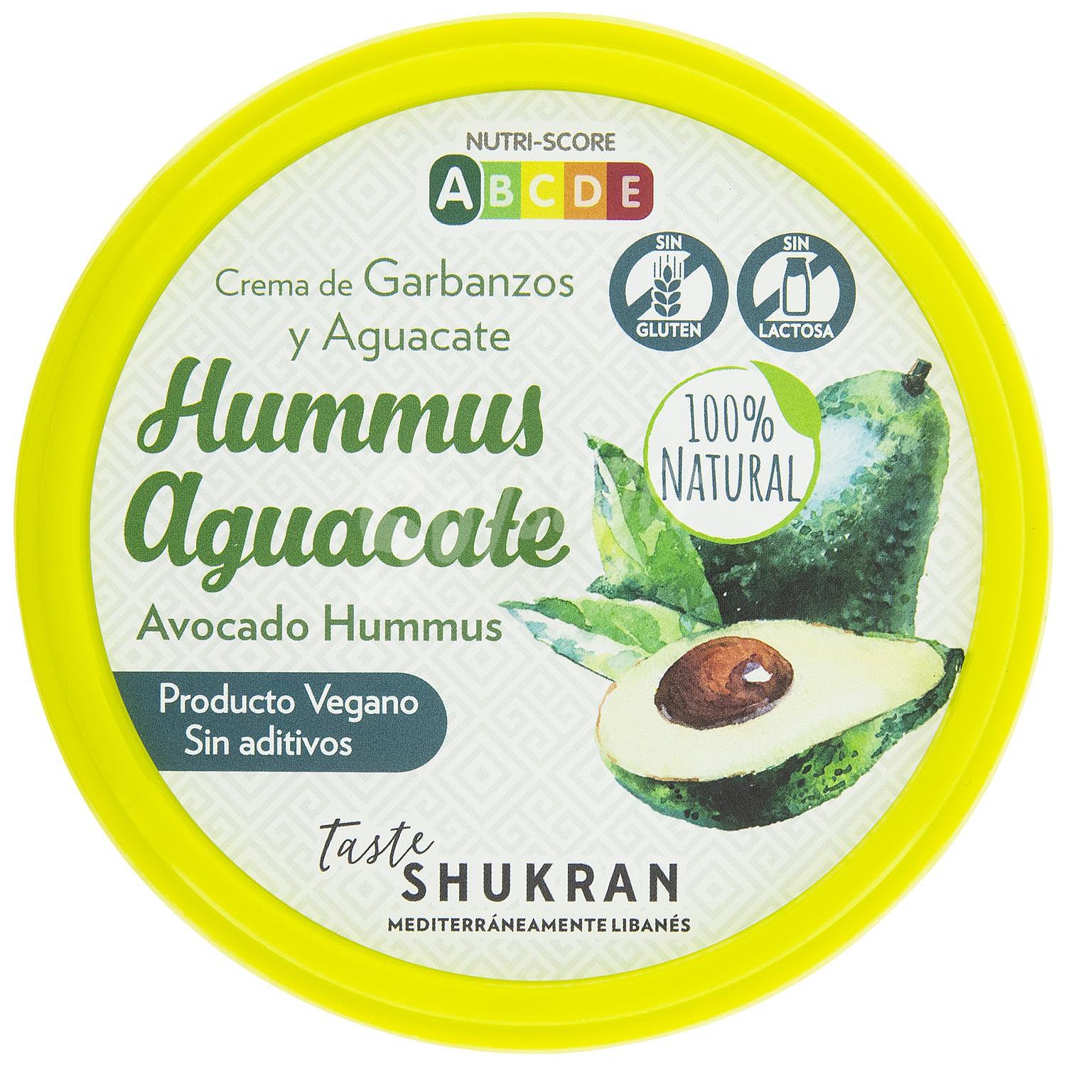 Hummus de aguacate Taste Shukran sin gluten sin lactosa