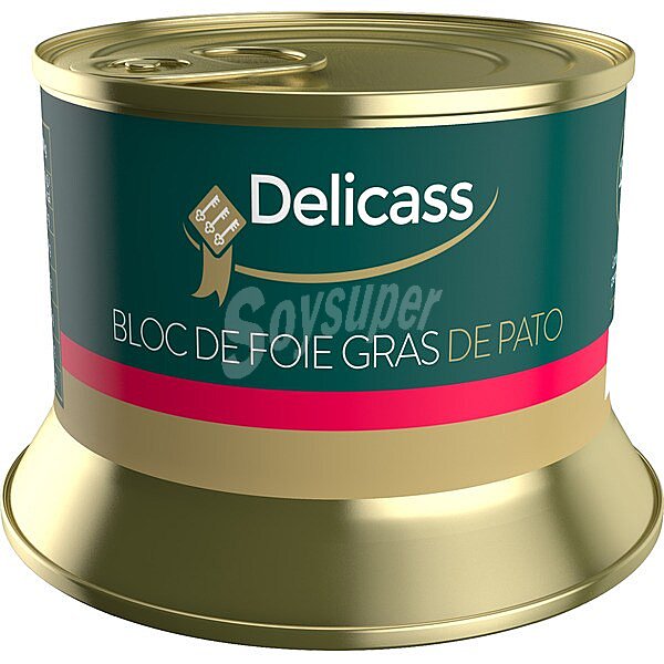 Bloc de foie gras de pato, sin gluten, ni huevo ni leche