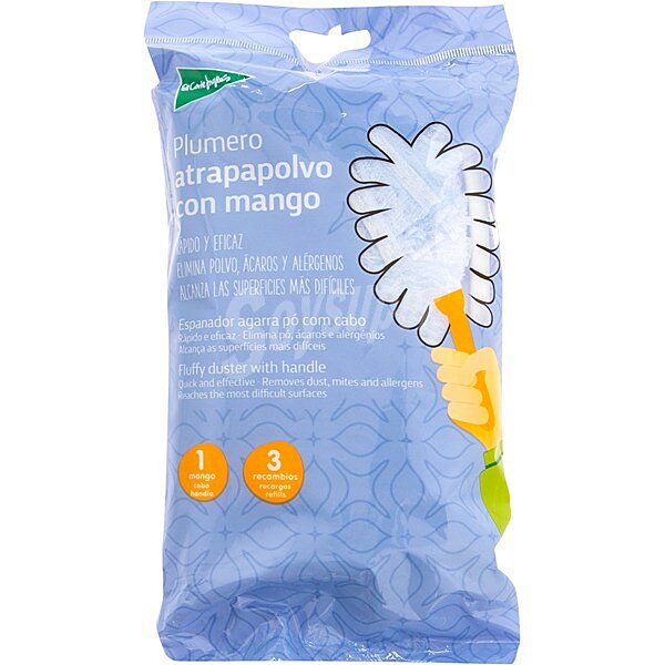 Plumero atrapapolvo con mango 1 mango + 3 recambio