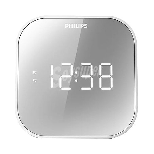 Radio reloj despertador philips TAR4406/12, alarma dual, radio FM, puerto USB