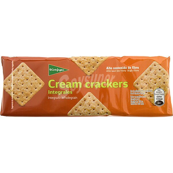 Crackers integrales con alto contenido en fibra 