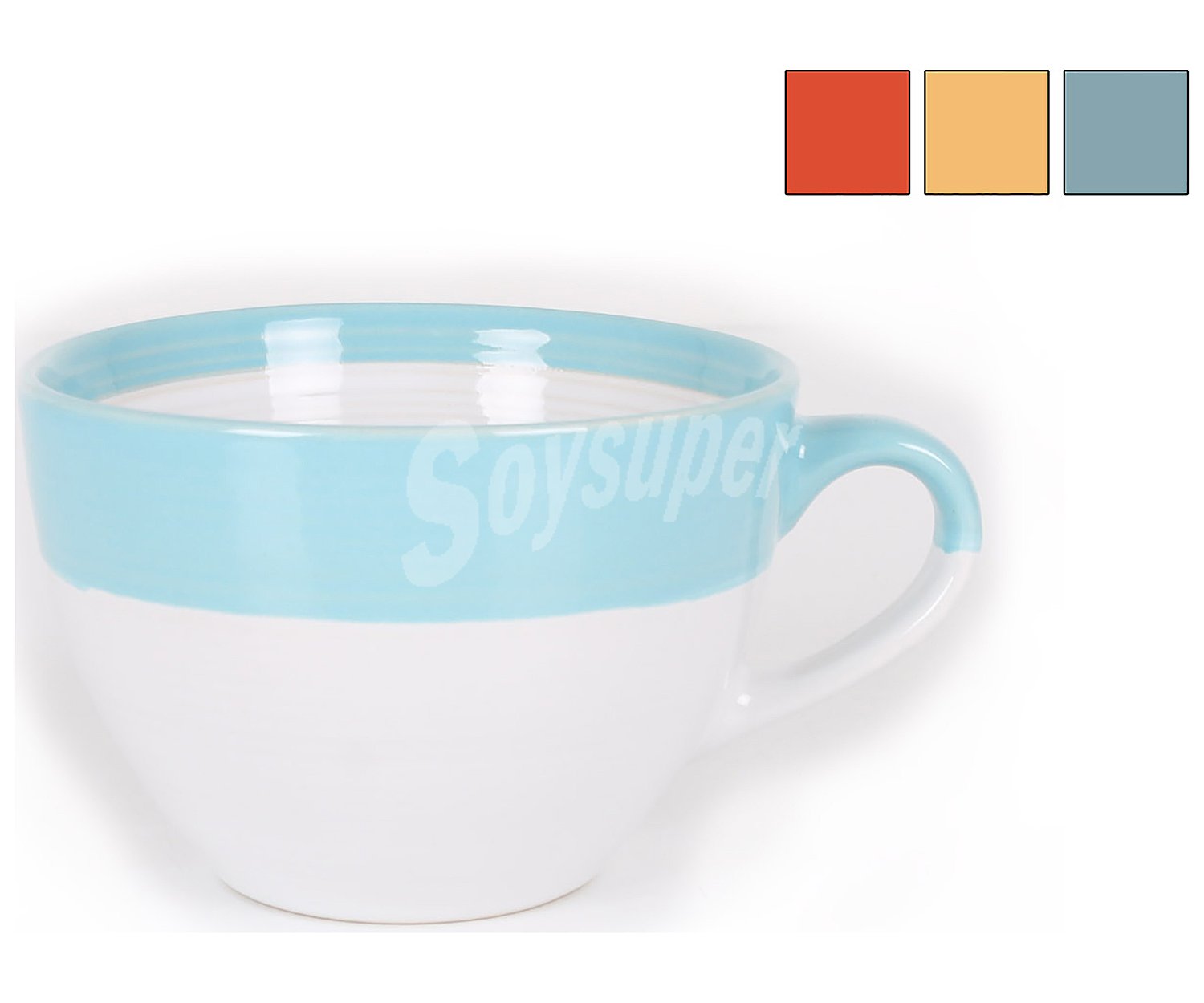 Taza jumbo con borde de color, 0,42 litros, zenith.