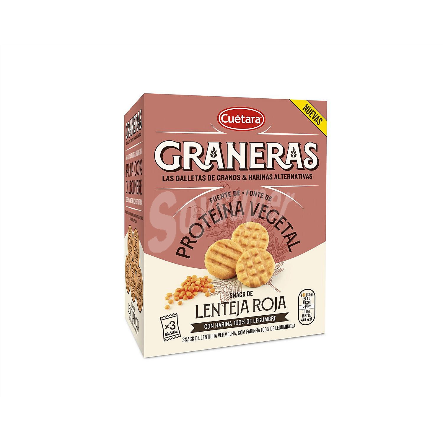 Galletas snack de lenteja roja Graneras Cuétara