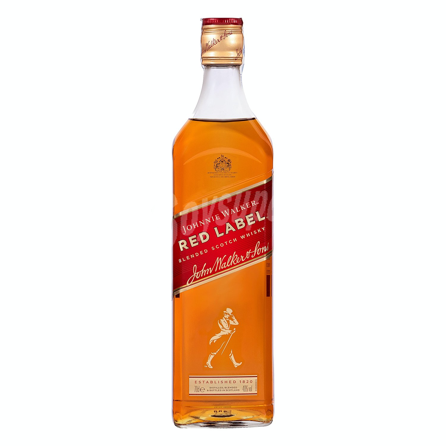 Whisky blended destilado, mezclado y embotellado en Escocia RED label