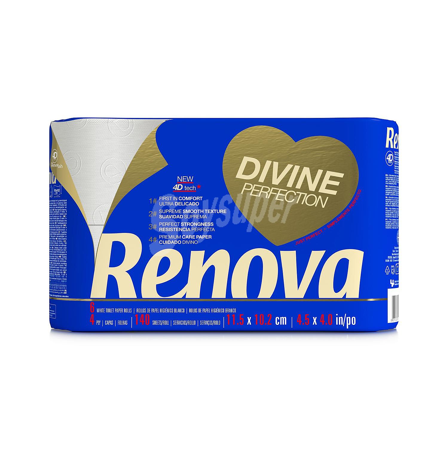 Papel higiénico divine perfection 4 capas Renova