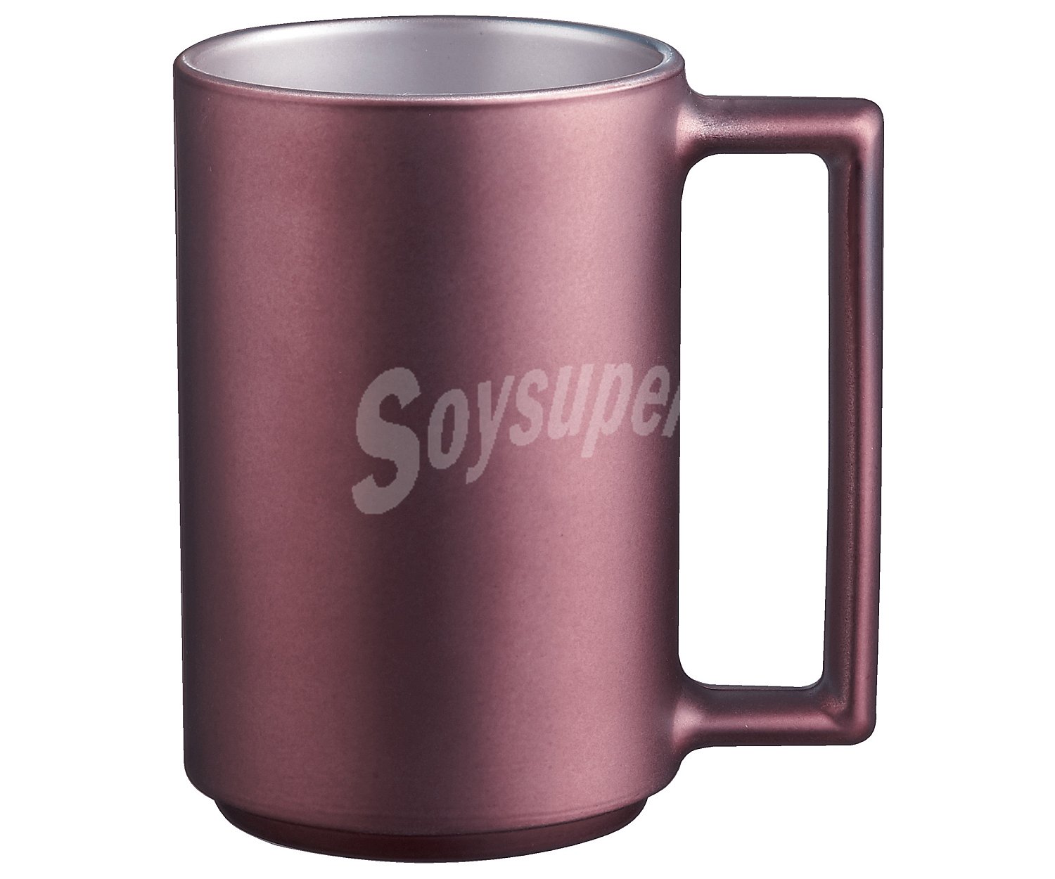 Taza de fabricada en vidrio templado color berenjena metalizado, modelo Ameno luminarc