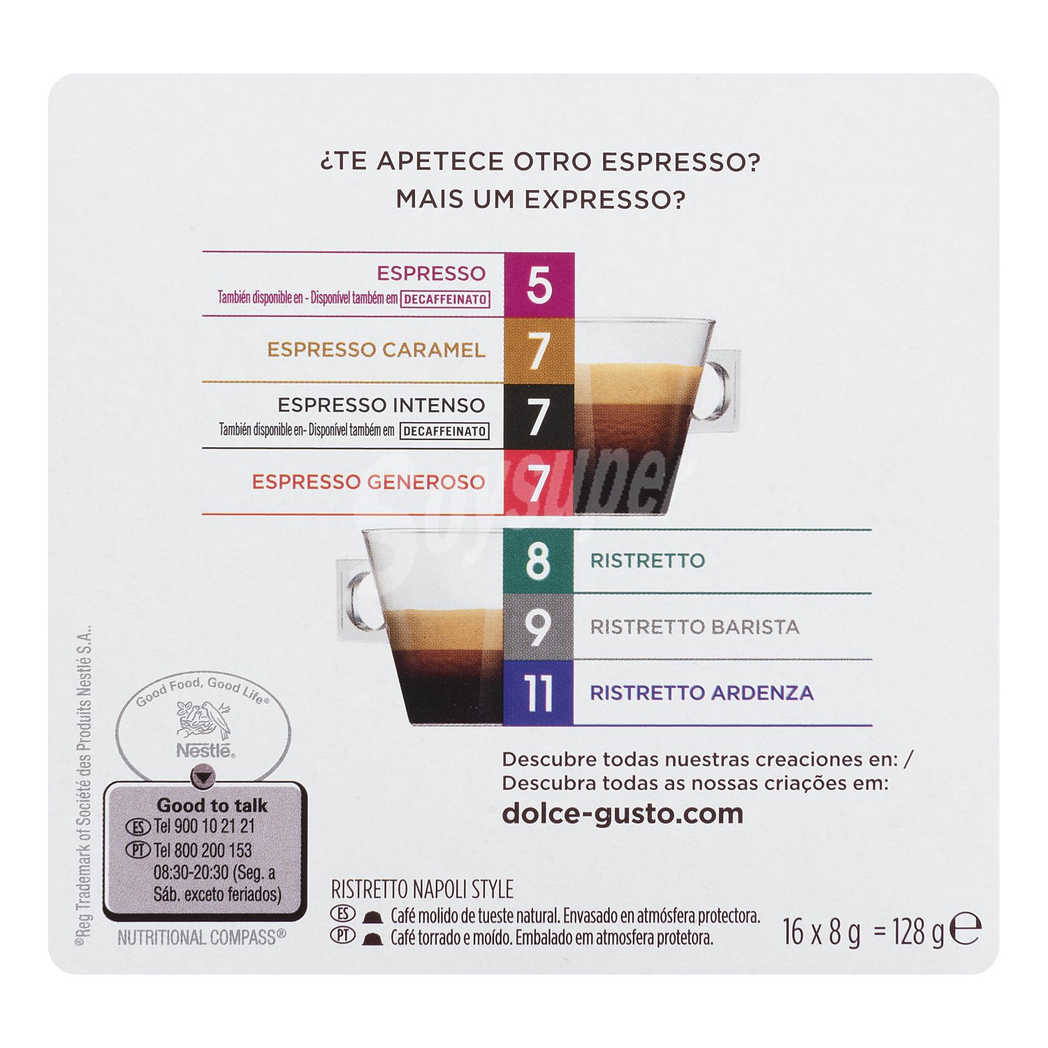 Cafe capsula ristretto napoli (compatible cafetera dolce gusto)