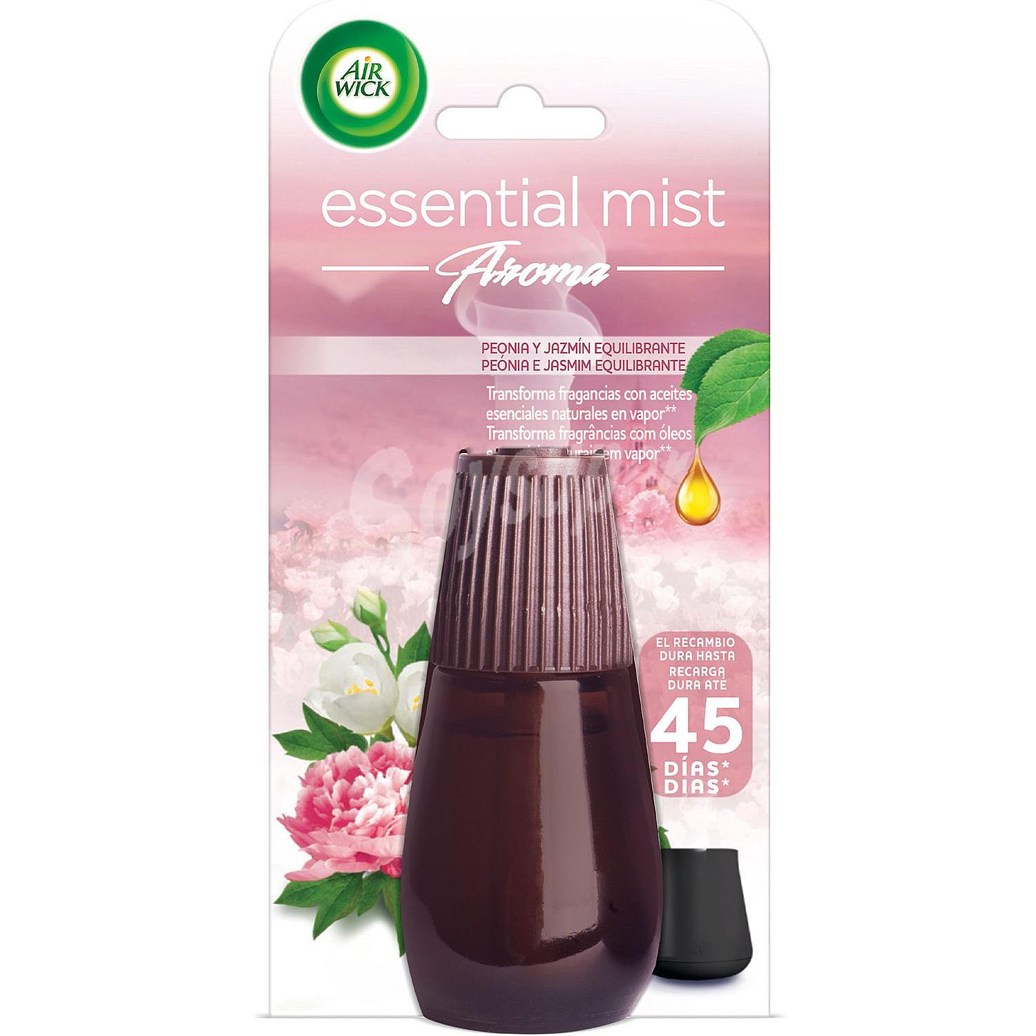 Ambientador difusor de aceites esenciales Peonia y Jazmín equilibrante- Recambio essentia mist