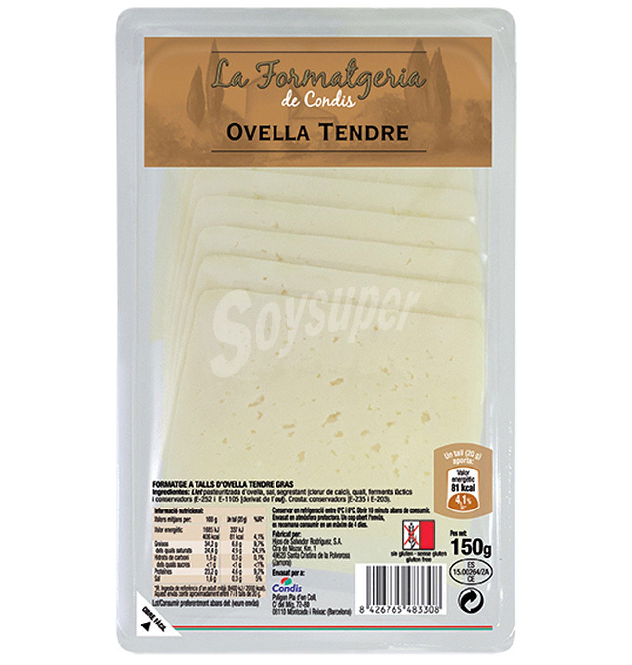 Queso condis oveja tierno lonchas