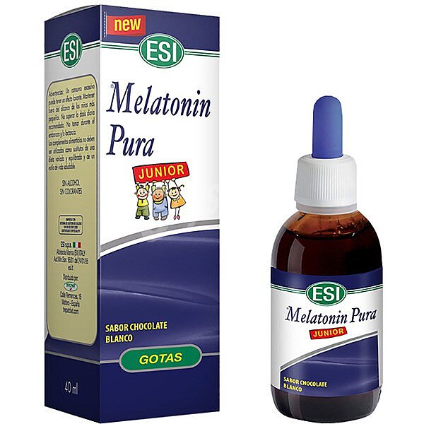 Melatonin Pura Junior sabor chocolate blanco favorece el descanso fisiologico frasco 40 ml