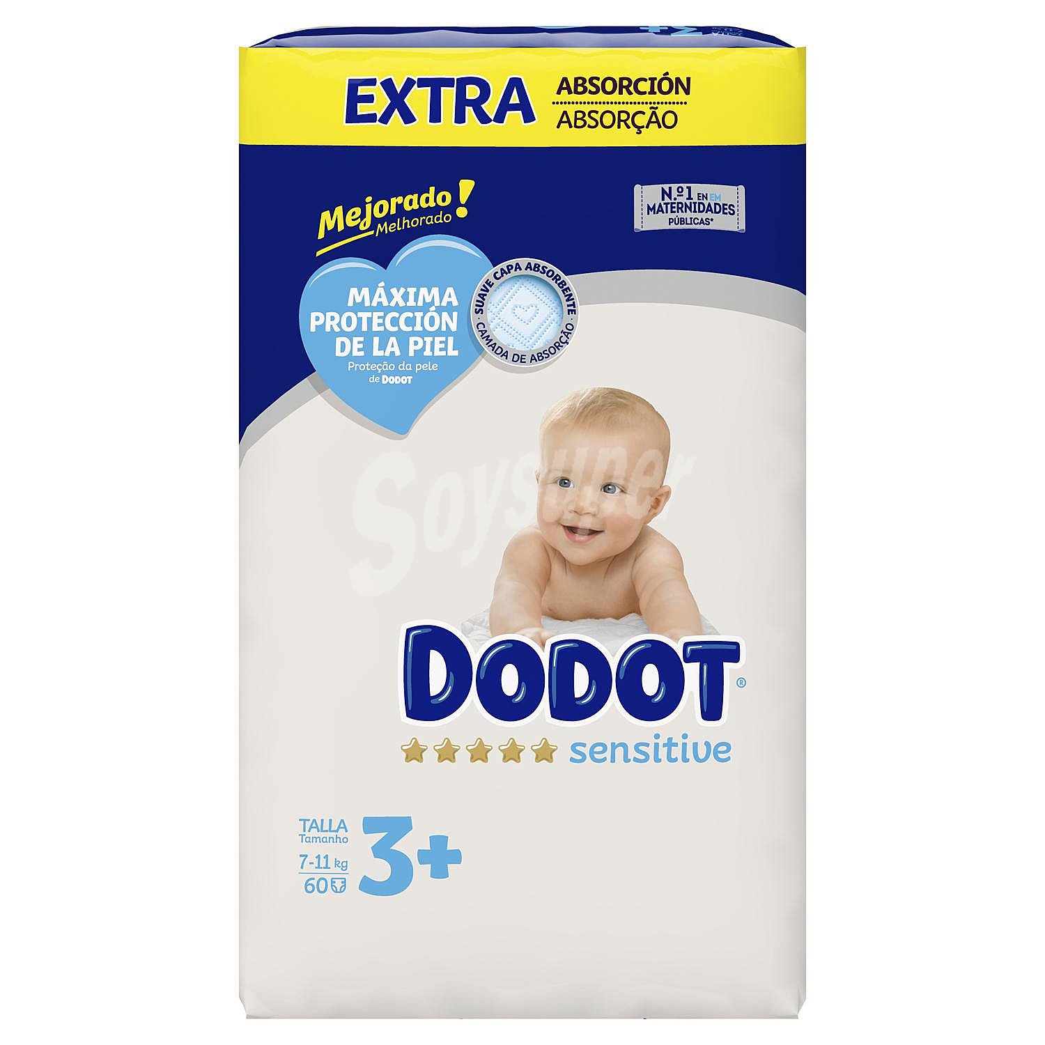 Pañales Dodot Sensitive T3 (7-11 kg.) extra