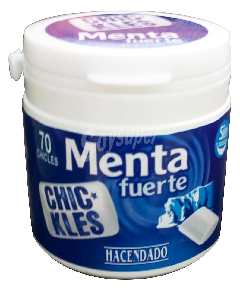 Chicle menta fuerte grageas sin azúcar