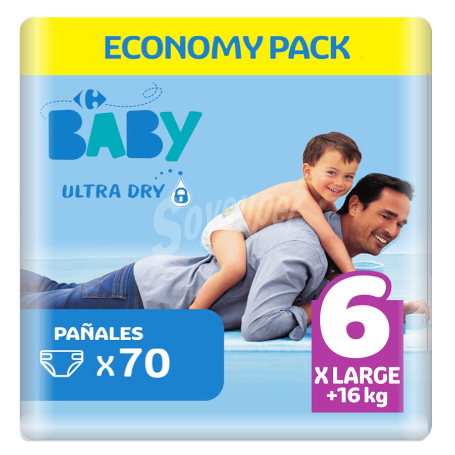 Pañales Carrefour Baby Ultra Dry Talla 6 (+16 kg)