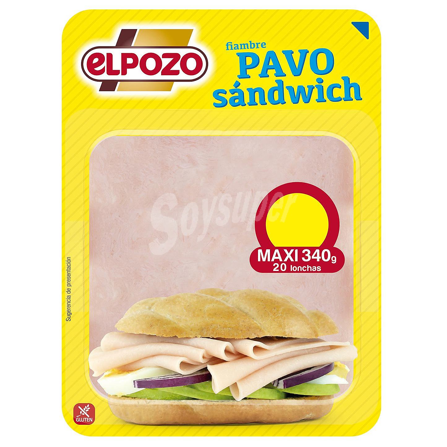 Fiambre de pavo loncha especial para sándwich, elaborado sin gluten