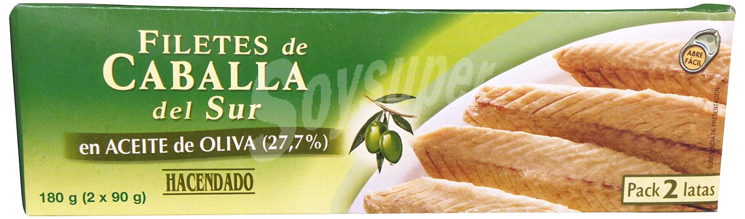 Filetes de caballa del sur en aceite de oliva