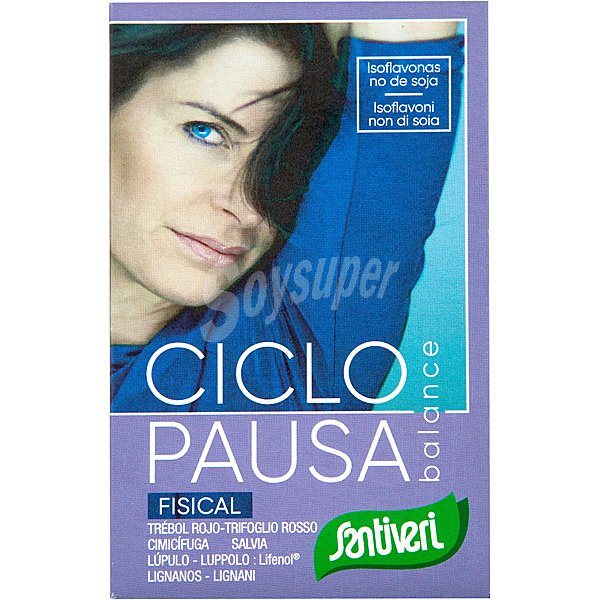 Ciclopausa fisical con trébol rojo, salvia, lúpulo y lignanos