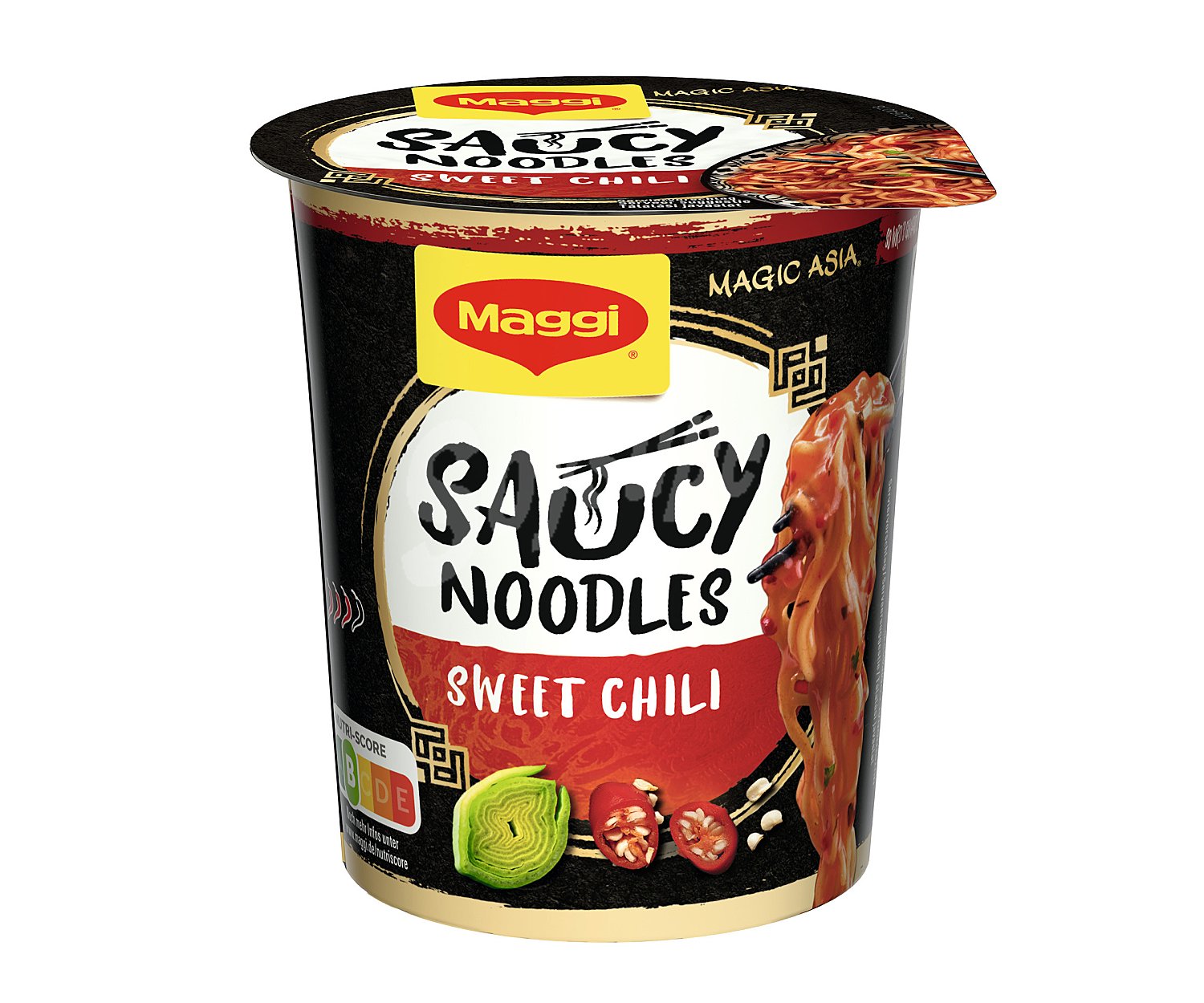 Maggi Noodles de trigo con condimento sabor a salsa de chili dulce maggi saucy noodles