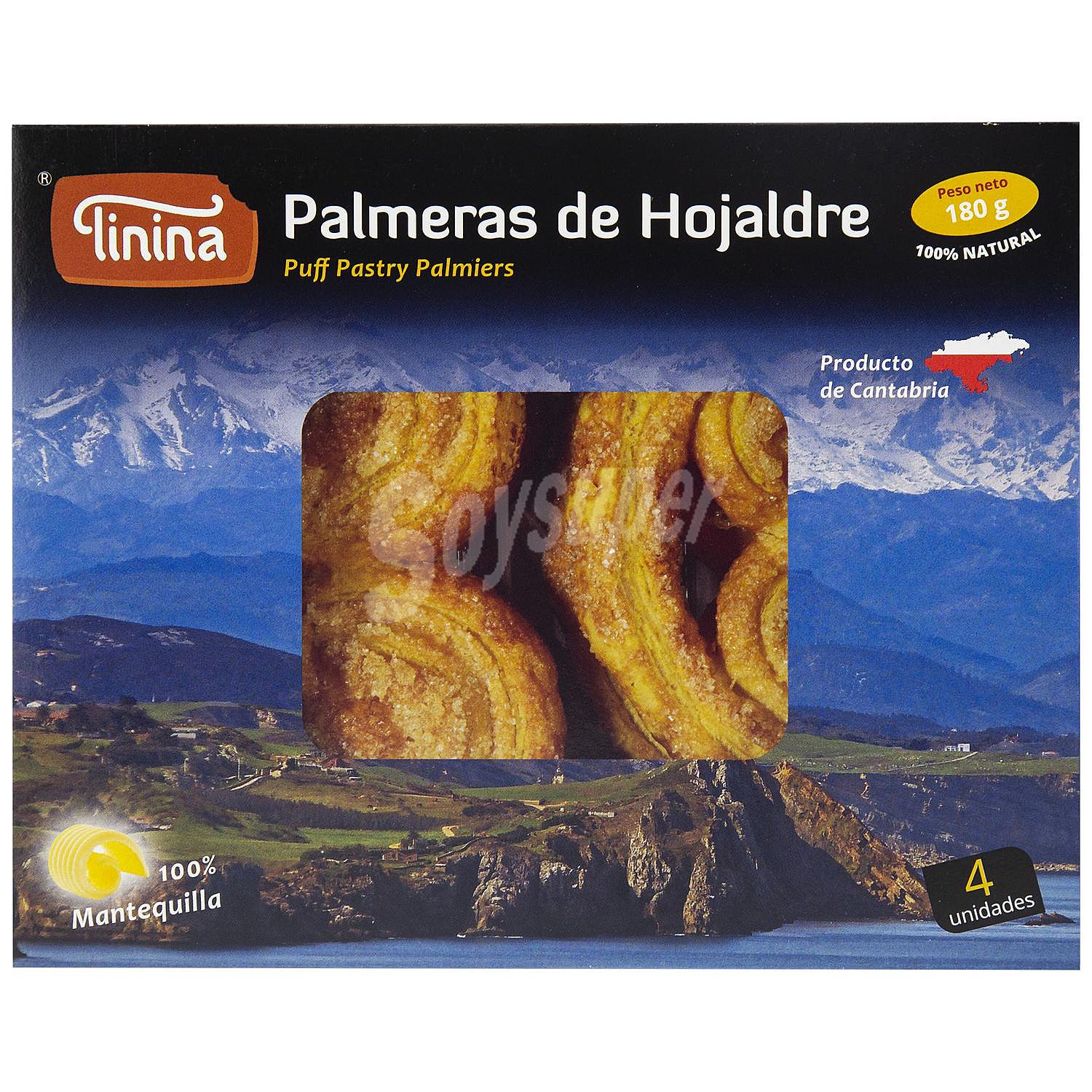 Palmeras de hojaldre 100% mantequilla