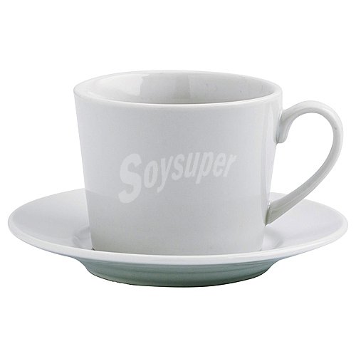 6 tazas de café de porcelana con plato, , Renova Blanca quid