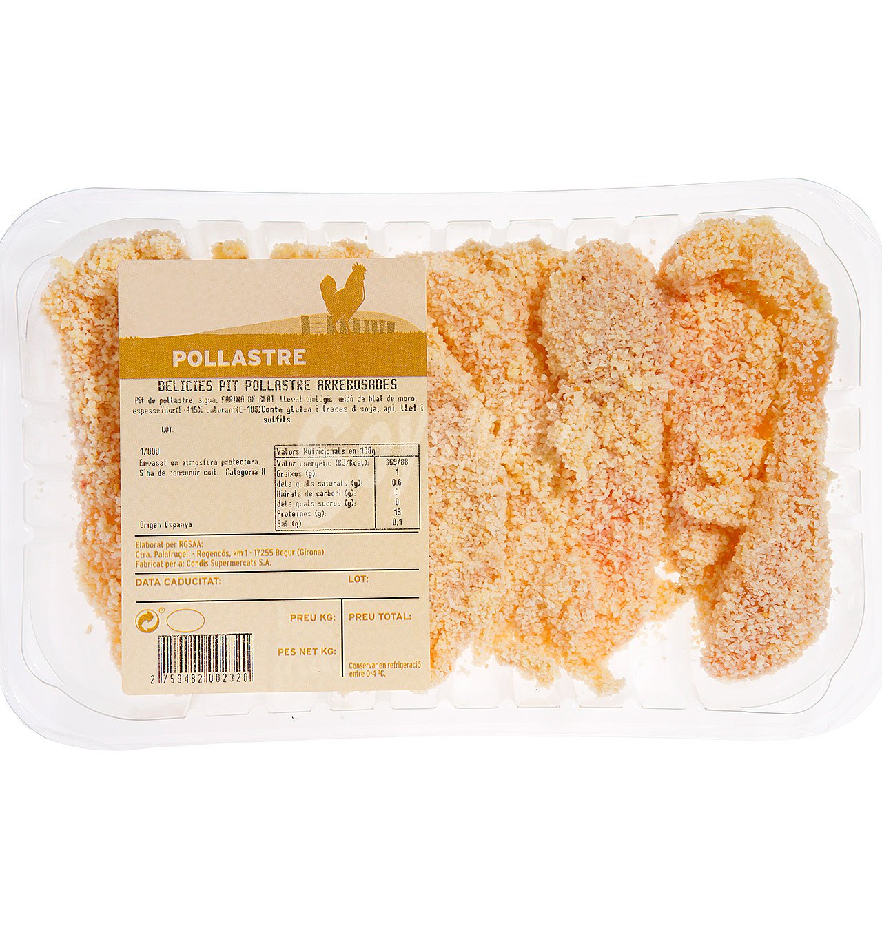 Delicias pechuga pollo rebozada