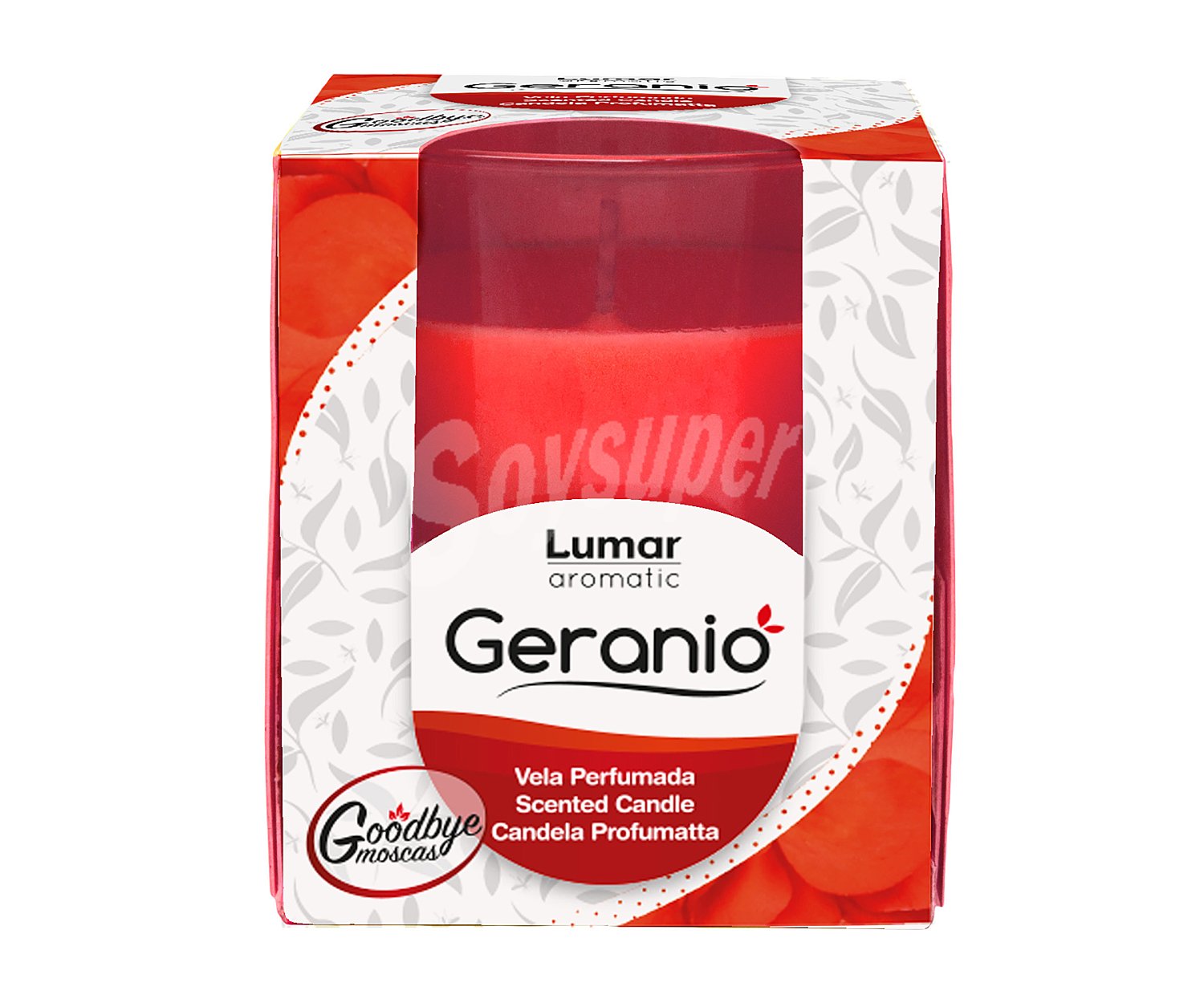 Lumar Vela vaso perfumada adiós moscas lumar geranio