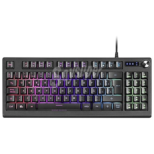 Teclado gaming mars gaming Mkrevo, iluminación Full rgb, conexión USB