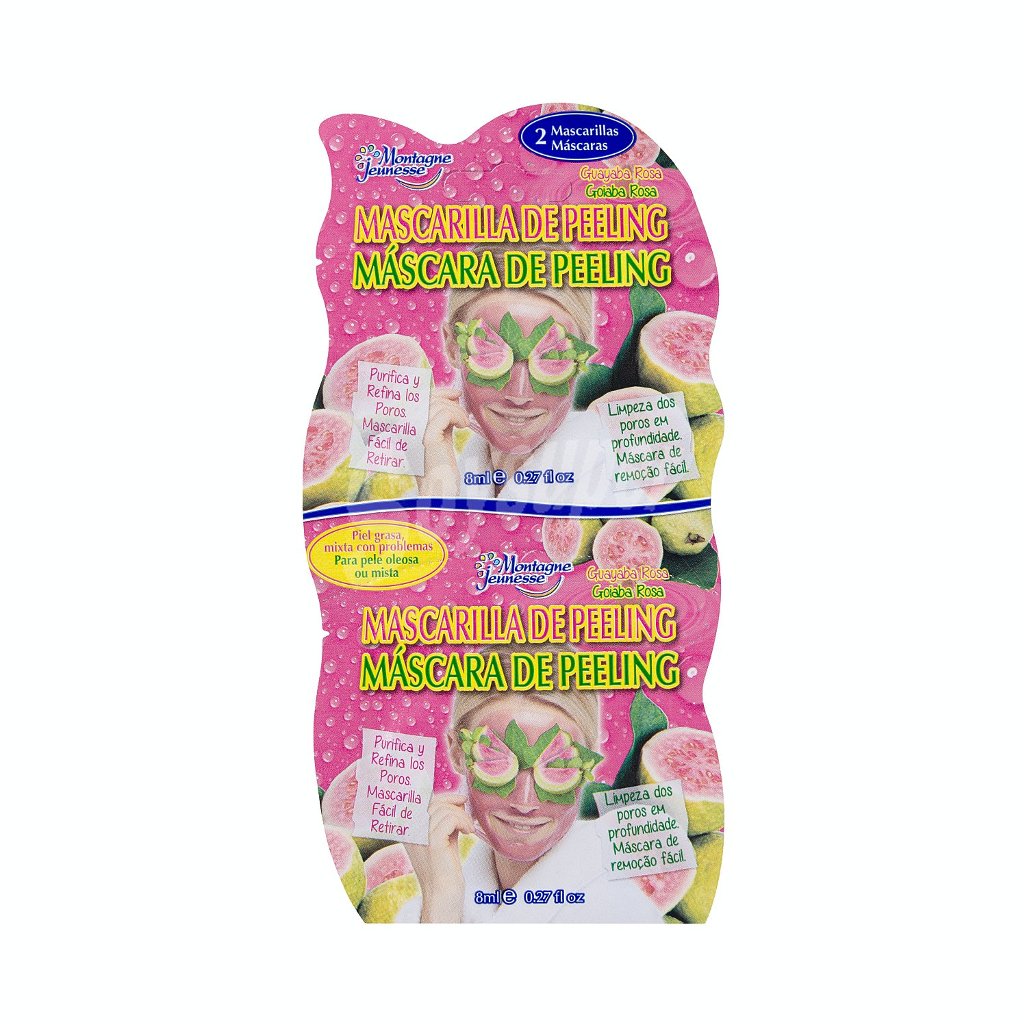 Mascarilla facial de guayaba rosa