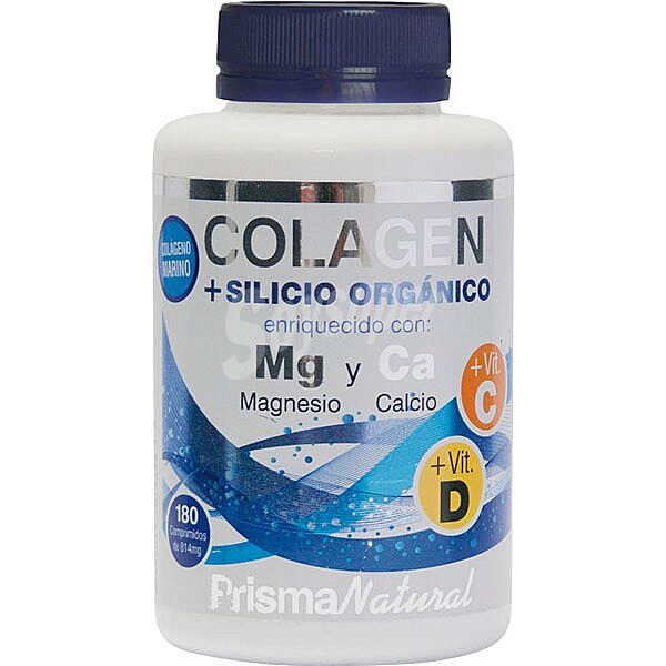 Colágeno + Silicio Orgánico con Magnesio, Calcio y vitamina C y D mejora la firmeza de la piel y fortalece el cabello