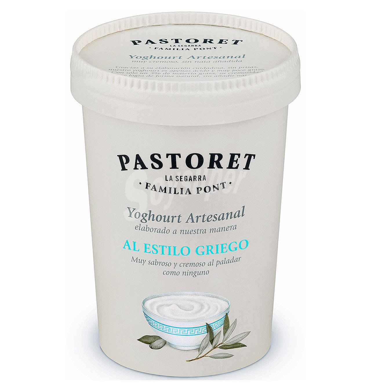 Yogur azucarado estilo griego, elaborado con leche de vacas de pasto pastoret