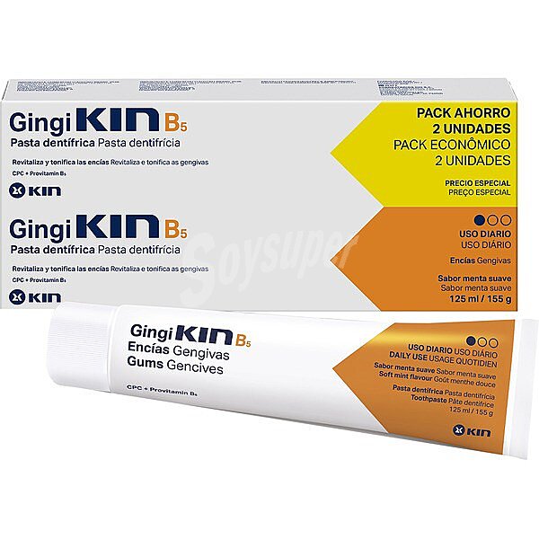 Gingi Kin Plus pasta dentífrica antiséptica con flúor para reforzar las encías sensibles