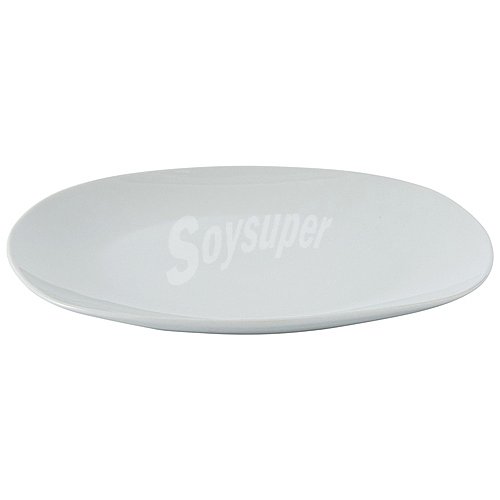 Plato llano de porcelana blanca, 26cm, actuel.