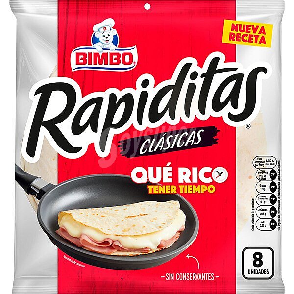 Rapiditas clásicas tortillas de trigo 8 unidades