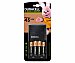 Pack cargador de pilas y 4 pilas recagables (2xAA + 2xAAA) duracell