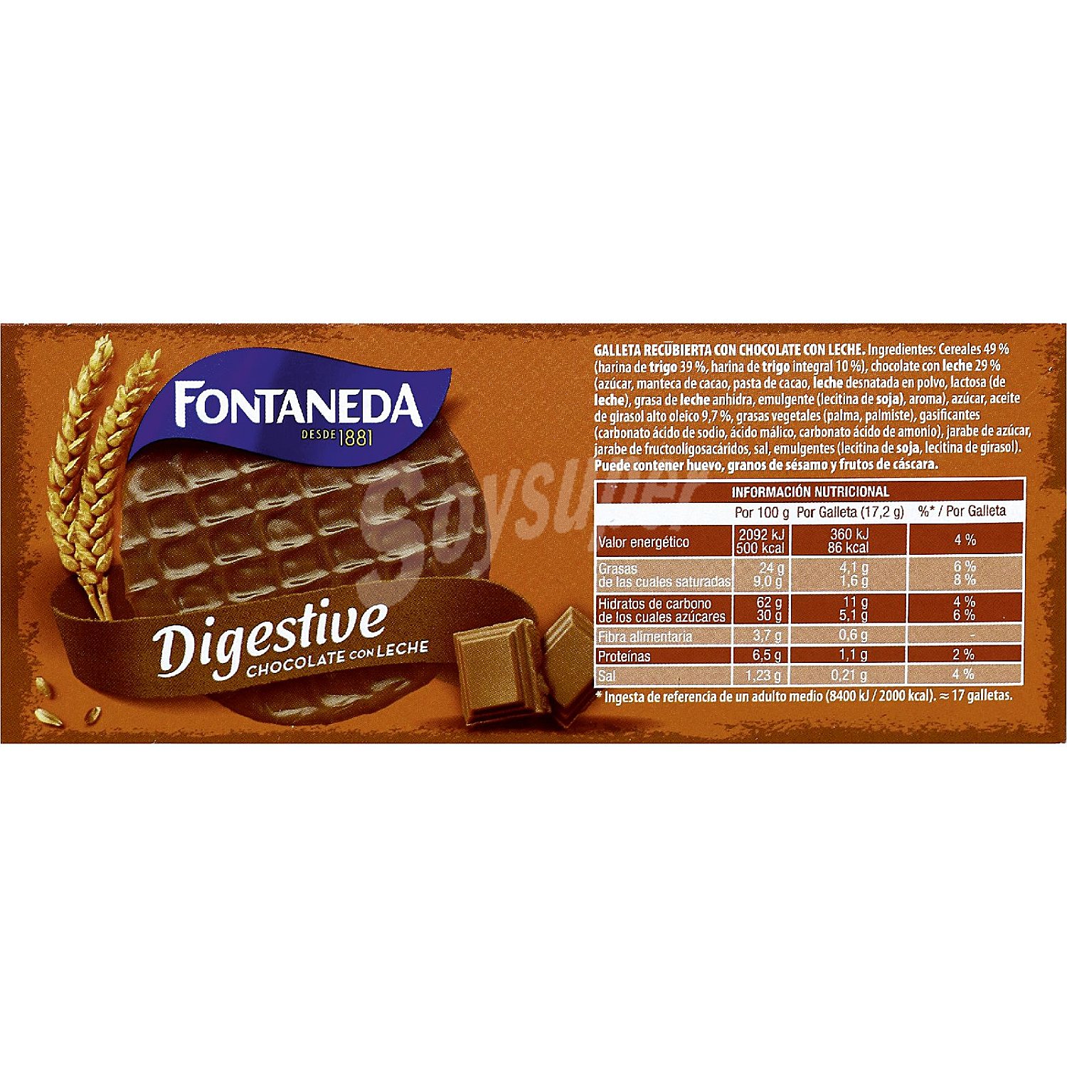 Galleta digestive chocolate con leche