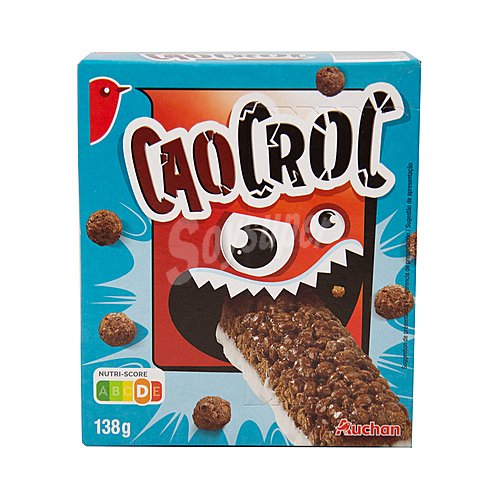 Producto alcampo Barrita de cereales y chocolate con leche producto alcampo crousty DUO