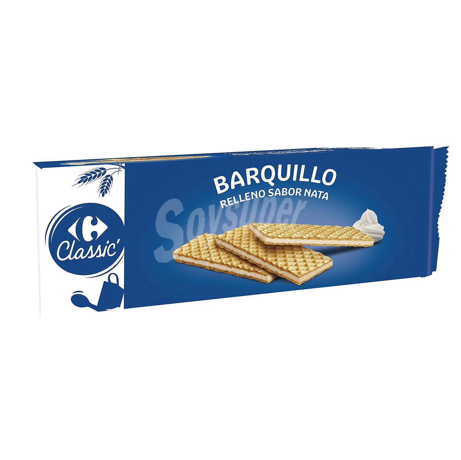 Galletas de barquillo rellenas sabor nata Carrefour