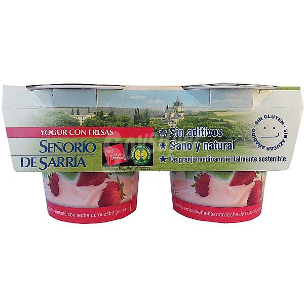 Yogur con fresas sin aditivos