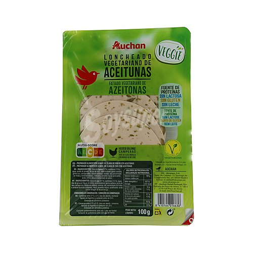 Producto alcampo Loncheado vegetariano a base de clara de huevo con aceitunas producto alcampo Veggie