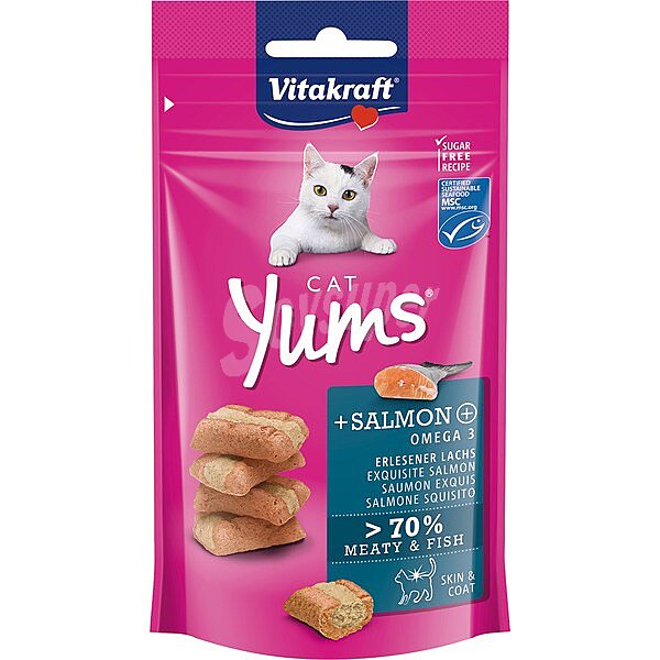 Yums snacks para gatos sabor salmón