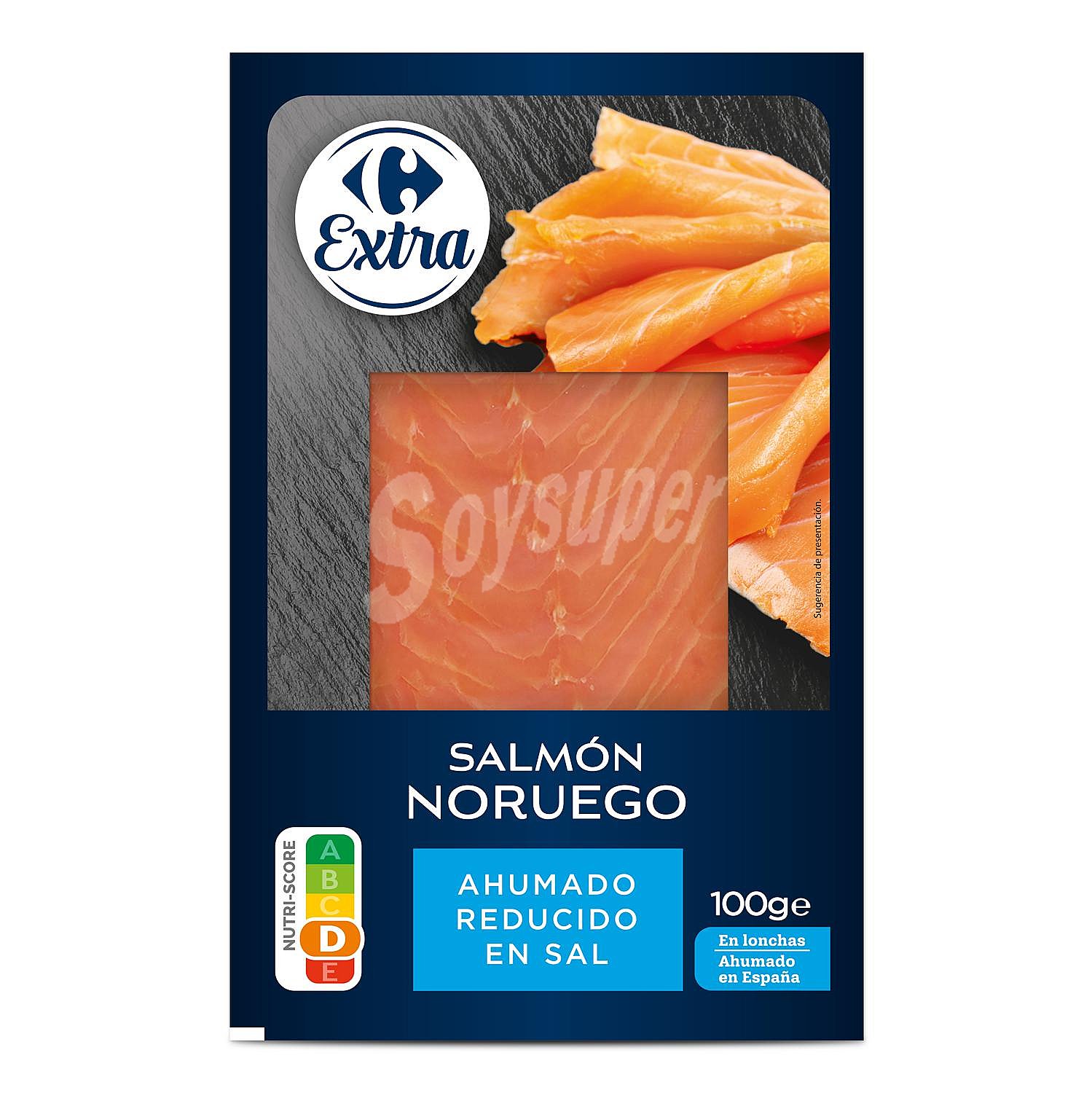 Salmón noruego ahumado reducido en sal Carrefour Extra