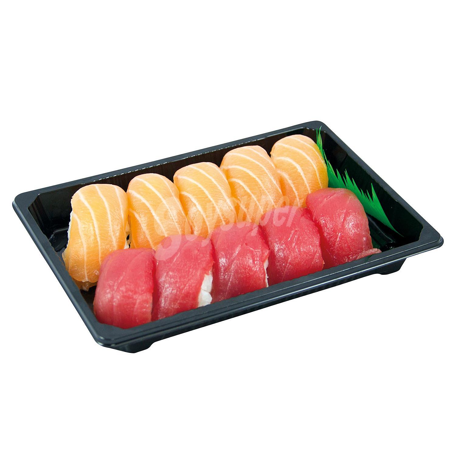 Nigiri du de salmón y atún