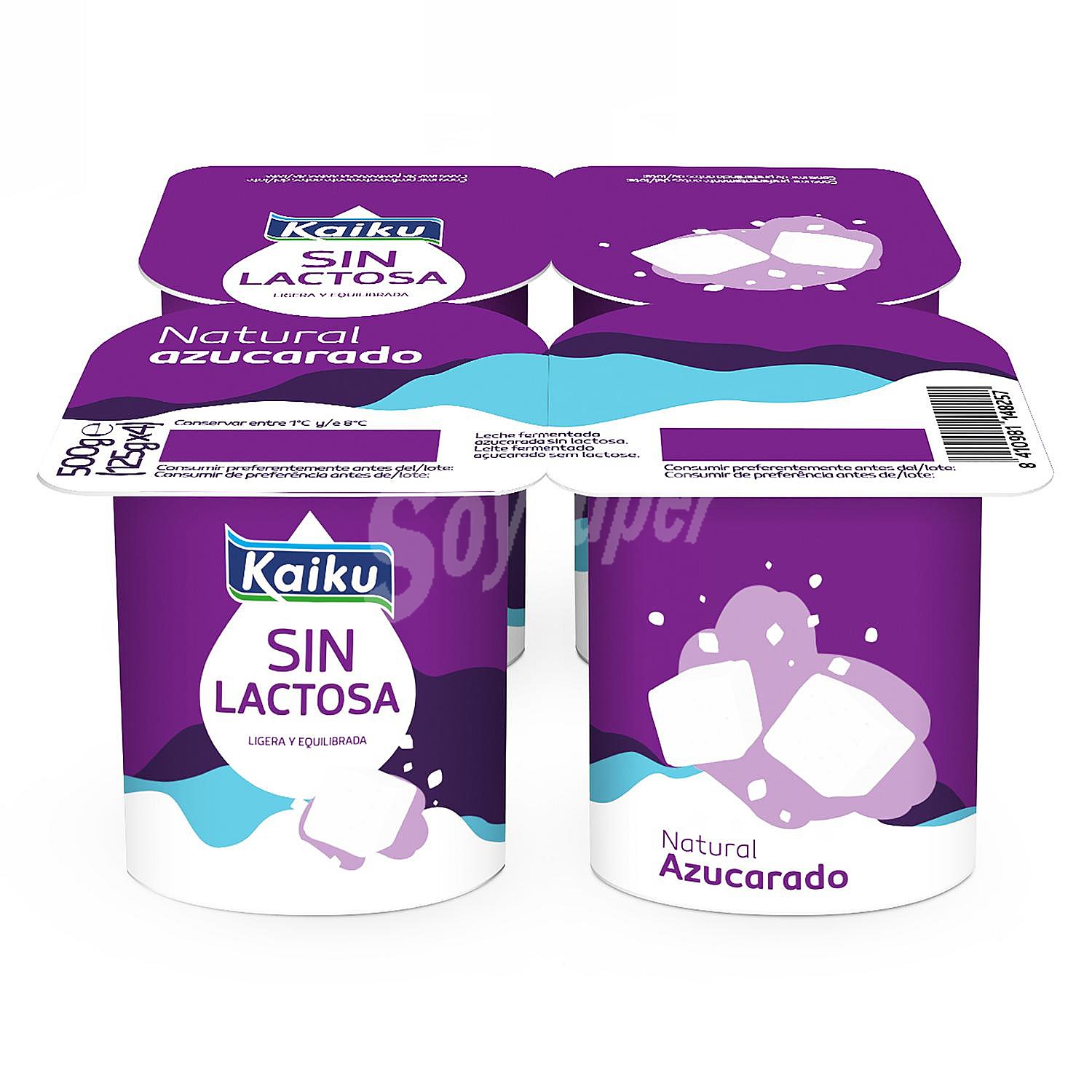 Yogur natural azucarado Kaiku sin lactosa