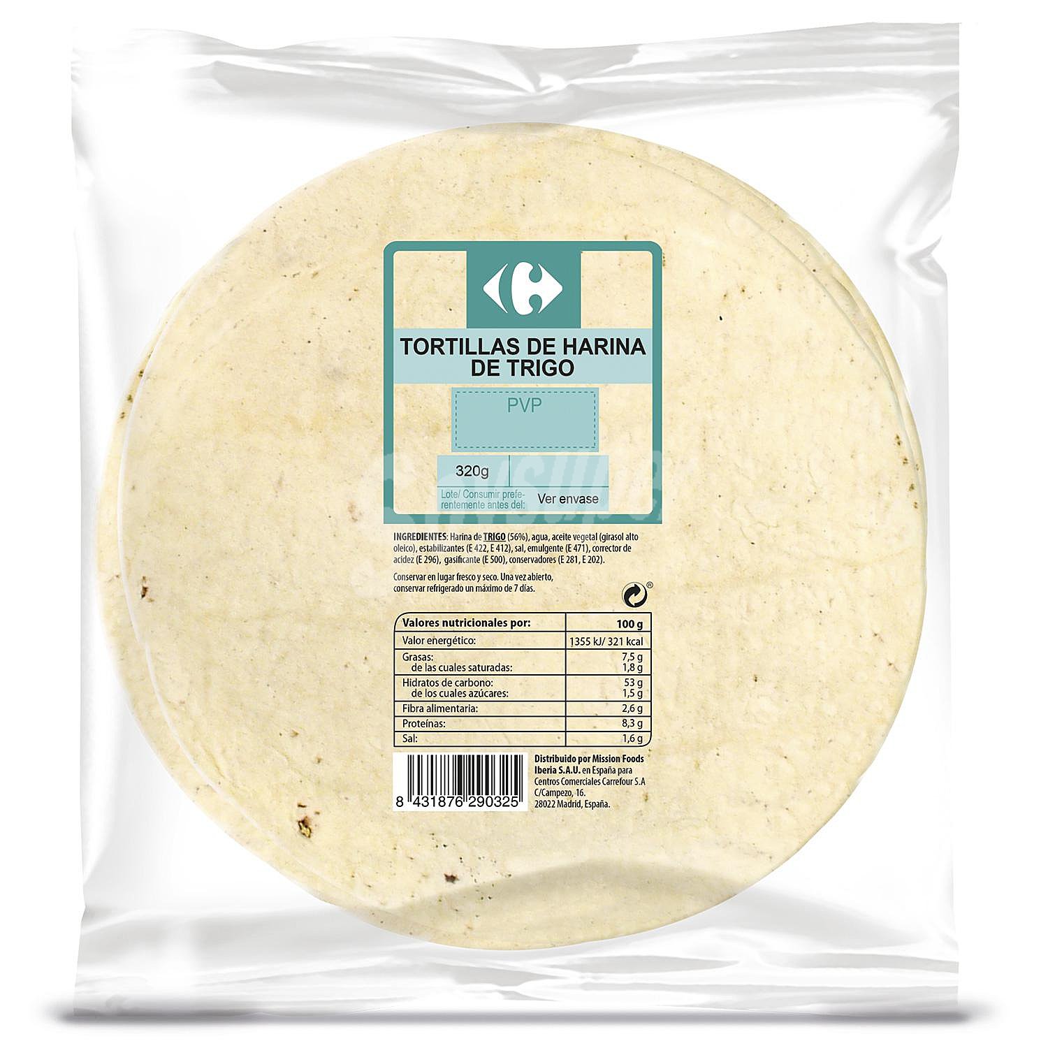 Tortillas de harina de trigo Carrefour