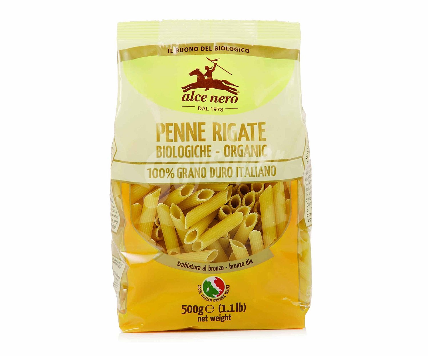 Pasta penne rigate de trigo duro, ecológica