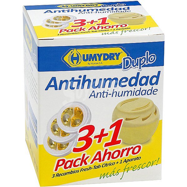 Antihumedad perfume limón pack 3 recambios + aparato gratis