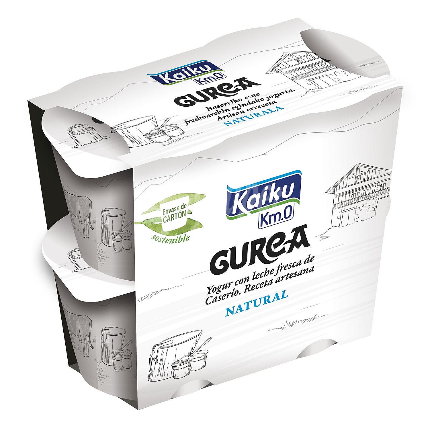 Yogur con leche fresca de caserío natural Kaiku Gurea